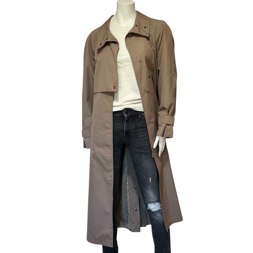 Oversized Vintage Belted Trench Coat Jacket Neutral